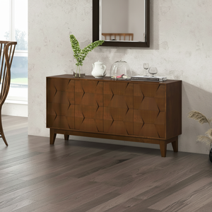 Aparador Sara de 60 pulgadas de ancho, muebles antiguos modernos tradicionales para el hogar con patas de madera de mango macizo para el hogar, Bar, sala de estar, granja - Product Image 1