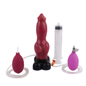 Consolador con pulverizador de agua inflable para pene de <span class=keywords><strong>perro</strong></span> de fantasía, masturbador femenino de silicona suave, Juguetes sexuales divertidos para adultos, <span class=keywords><strong>precio</strong></span> al por mayor - Product Image 1