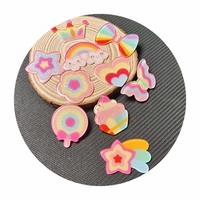 Breloques planaires en acrylique, motifs Fleur arc-en-ciel, Étoile, Sucette, Nœud, Couronne, en plaque de feuille d'acrylique pour embellissement de scrapbooking et loisirs créatifs pour enfants