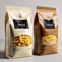 Sac d'emballage personnalisé imprimé transparent de qualité alimentaire biodégradable pour pâtes, farine, blé, spaghetti et pâtes sèches