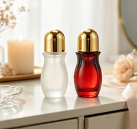 Flacon cylindrique en verre rouge transparent de 30 ml et 50 ml pour huiles essentielles, avec sérigraphie, pour cosmétiques – Fabrication de contenants
