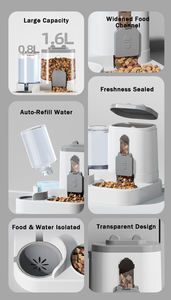 موزع طعام أوتوماتيكي ذكي 2 في 1 للحيوانات الأليفة، وعاء بلاستيكي للطعام الجاف للقطط والكلاب الداخلية - Product Image 6