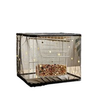 Housse de cage à oiseaux en maille pliable, anti-éclaboussures, carrée, universelle, motif étoile et lune, toutes saisons