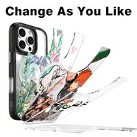 Coque de téléphone avec impression UV personnalisée, plaque détachable avec aimant, étui de téléphone en acrylique 2 en 1 pour iPhone 15 16 15Pro Max 16Pro Max