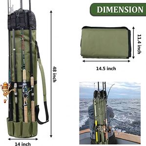 Free Sample BSCI Custom Holds 5 Poles Travel Case Waterproof Lightweight <b>Tackle</b> <b>Box</b> Stand Fishing Bags Fishing Gear Organizer - Product Image 3