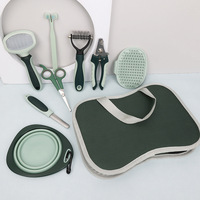 Fournitures pour animaux de compagnie, peigne à aiguilles en acier, ciseaux, gants de bain, brosse, coupe-ongles, brosse pour enlever les poils, kit de toilettage pour chiens et chats