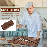 Portable personnalisé OEM/ODM stockage d'outils étanche cuisine outil couteau rouleau sac ciré toile sac à outils
