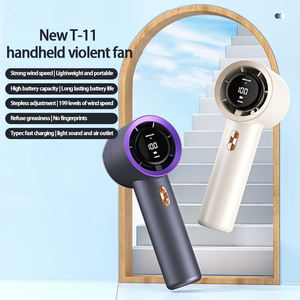Ventilateur électrique portable en plastique, mini USB rechargeable, écran LED, turbo haute vitesse, 5V, sans lame, ventilateur de poche, espagnol - Product Image 5