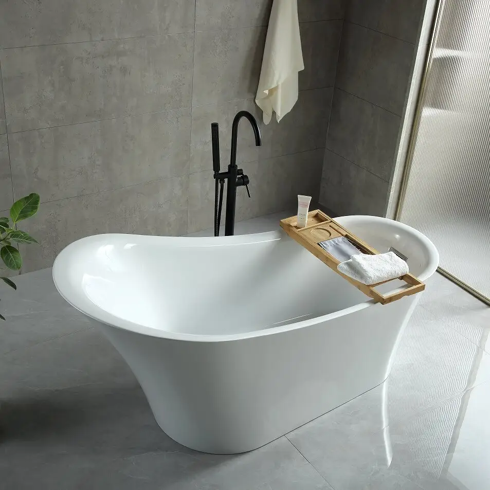 Bathtubs freestanding white acrylic bathtub price for hotel villa bathroom use white baths