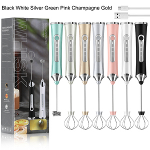 Mousseur à lait portatif pour café, mixeur de boissons rechargeable avec 3 vitesses, fouet électrique, mousseur à café - Product Image 2