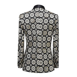 Traje de Hombre <span class=keywords><strong>HD206</strong></span>, Nuevo, de Marca de Lujo, con Estampado Floral, Corte Entallado, Esmoquin para Boda, Hecho a Medida, Traje Masculino para Novio, Fiesta - Product Image 4