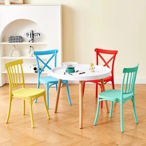 Modern Design Indoor Outdoor Kids <b>Dining</b> <b>Chair</b> Free Sample Colorful Cross Back Resin Plastic Parties Living Room Kitchen Jinyang - Product Image 2