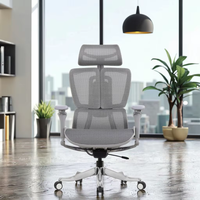 Chaise de bureau exécutive ergonomique moderne en maille, réglable, avec soutien lombaire et accoudoirs, vente en gros, usine de Foshan