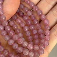 Bracelet en quartz rose de Madagascar de 6 mm, rond, de couleur violette, bracelet extensible en cristal, bracelet de guérison de yoga fait à la main