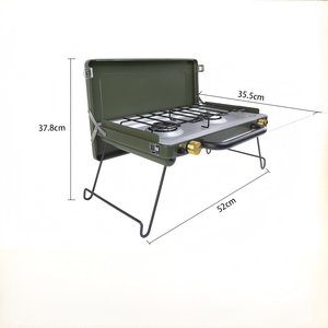 Barbecue portable en acier inoxydable personnalisé, résistant au vent, avec foyer à gaz et étui <span class=keywords><strong>de</strong></span> transport pour le camping en plein air - Product Image 2