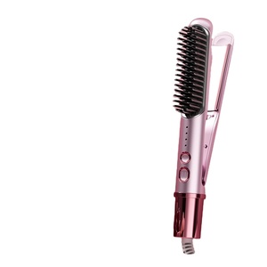 Yixuan Hot Sale Frauen Glätten Lockens tab Bürste Keramik beheizt elektrische ionische Kamm Haar glätter 2 in 1 flache Lockens tab - Product Image 4