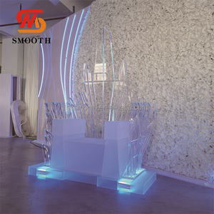 SMOOTH New Product Unique Romantic Bingling Dreamy Crystal <b>Chair</b> Glowing Princess <b>Chair</b> For Party Wedding Decoration - Product Image 2