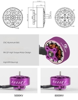 Moteur Brushless Flashhobby Ultra Micro Light 8.2g K1303 9N12P 2S 4S Axe M3 500KV 800KV pour Drone FPV de Course Ultra-Compact 2 Pouces