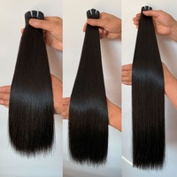 Rambut India Mentah Vietnam Tanpa Proses Grosir, Bundel Rambut Asli Single Donor Double Drawn Virgin Bone Straight 100% Rambut Manusia dari Vendor