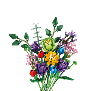 Colección de Bloques de Construcción de Flores: Campanula, Rosa, Clavel, Tulipán, Juguetes Educativos para Niños - Product Image 2