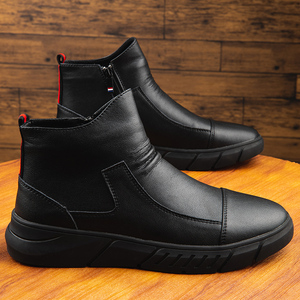 Botas de cuero genuino para hombre, zapatos con cremallera superior, informales, cómodos, impermeables, para caminar y conducir, nuevo estilo - Product Image 5