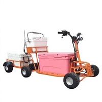 Scooter électrique Mico 4000W 4 roues motrices, glacière isotherme en acier inoxydable 75QT, chariot réfrigérateur durable au lithium pour la pêche sur glace, chariot de golf 125KG