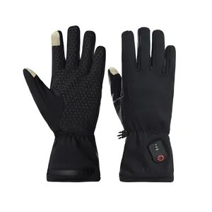 S-King男女冬季电池供电加热手套定制黑色电动暖手手套