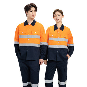 Combinaison <span class=keywords><strong>de</strong></span> <span class=keywords><strong>travail</strong></span> haute visibilité 100% coton avec bandes réfléchissantes, respirante et ventilée, manches longues, YIDAO YD-WC-A5, unisexe, vente en gros - Product Image 6