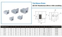 Fournisseur vérifié 4040E Trou en aluminium CNC 8.3mm Plaque de base de queue M6-M8-M12 pied de nivellement Série de base #7972