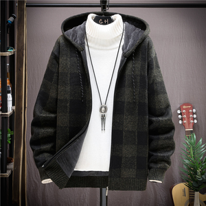 เสื้อฮู้ดซิปผู้ชาย แขนยาว สไตล์ลำลอง ซิปเต็มตัว บุขนเชอร์ปา ผ้าถักแบบคาร์ดิแกน มีกระเป๋า - Product Image 4
