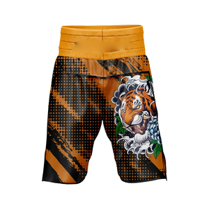 Short MMA BJJ Jiu Jitsu pour hommes, taille plus, respirant, imprimé par transfert thermique, spandex/polyester, taille mi-haute élastique, design ergonomique - Product Image 3
