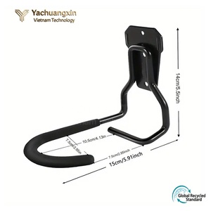 Wall Mounted Black Iron Slip <b>Hooks</b> with Screws for Garage Tool Storage - Product Image 6