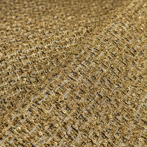 وصل حديثًا موضة وفساتين نسائية ، معطف توييد ذهبي لامع ، بوليستر بغزل معدني ، نمط مصبوغ بحياكة منسوجة - Product Image 4