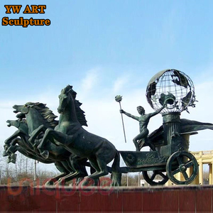 Berühmter Römischer Großer Outdoor-Bronze-Pferdebrunnen, Apollon-Kutsche-Skulptur, Moderne Stadtdekoration, Anpassbare Größe - Product Image 5