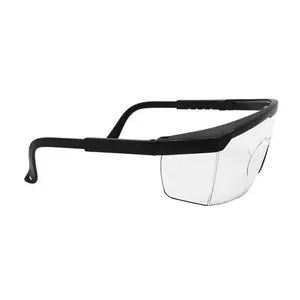 Black frame scratch impact resistant eye protection goggles with side shields protective eyewear safety glasses