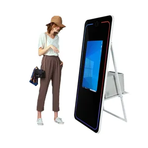 70 foldable magic mirror photo booth led frame screen case transport mirror selfie photo booth mirror photo booth with printer