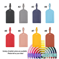 Étiquettes à bagages en cuir personnalisées promotionnelles, durables, imperméables, en PU, étiquette à bagages anti-perte, étiquette de valise de voyage, nom et adresse