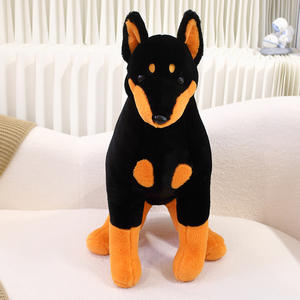 Súper Suave Unisex <span class=keywords><strong>Doberman</strong></span> Animal de Peluche Lindo Realista Cachorro Juguetes de Peluche con Relleno de Algodón PP Empaquetado en Bolsa OPP - Product Image 2