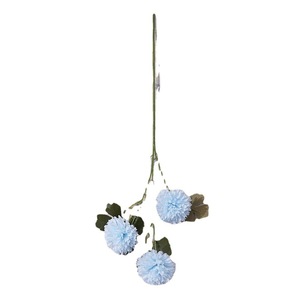 Fleurs artificielles en soie Chrysanthème Ping Pong à 3 têtes, toucher réel, pour décoration de mariage et d'intérieur, arrangement floral - Product Image 2
