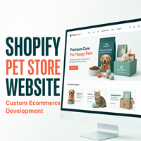 Développement de site Web et mobile Shopify pour produits et accessoires pour animaux de compagnie avec filtres par type d'animal et commandes par abonnement