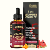 Gouttes liquides de complexe de vitamines B en marque blanche OEM 60 ml avec B1, B6, B12, acide pantothénique, végétaliennes, pour l'énergie et le soutien immunitaire 60 ml