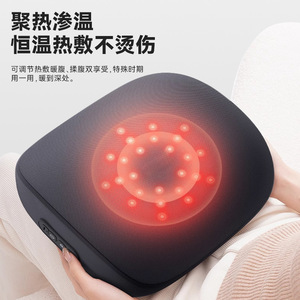 Massage Pillow Neck Waist Back Heating Massage Rechargeable Usb Powered Black - Product Image 3