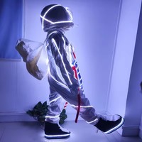Costumes d'astronaute rechargeables unisexes pour adultes avec vêtements de cosplay de robot à lumière LED pour la décoration de fête prête pour le spectacle de scène