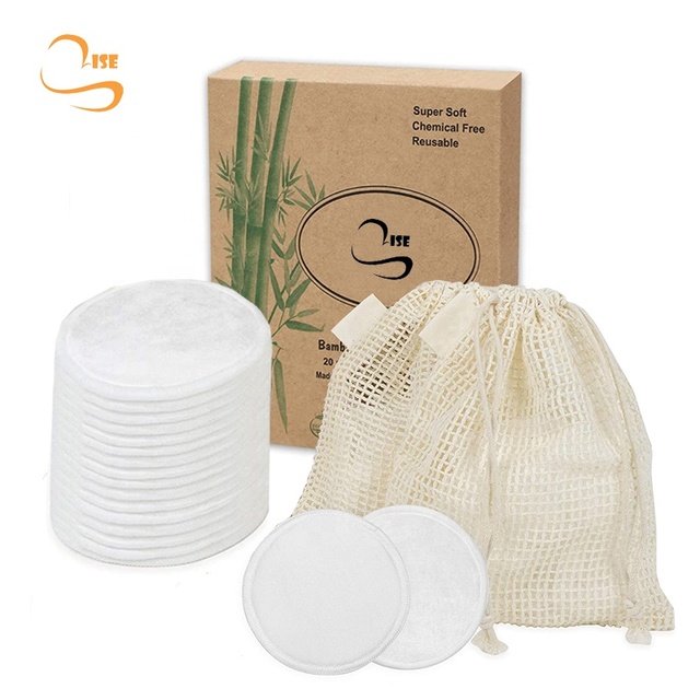 3.15"  Round Bamboo Facial Cleansing Pads Eco-friendly Soft Bamboo Reusable Makeup Remover Pads Organic