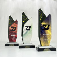 Trophée professionnel personnalisable et durable, plaque vierge en verre cristal pour impression UV et gravure, récompenses