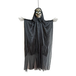 Décoration d'Halloween Fantôme Suspendu Lumineux Robe Grise Adulte Effets Sonores Fonctionnant sur Piles AAA Décoration Effrayante pour Maison Hantée Intérieur - Product Image 1