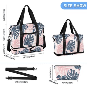 Sac de sport à imprimé Hawaï, séparation sec/humide, portable, imperméable, sac de voyage d'extérieur avec compartiment à chaussures - Product Image 3