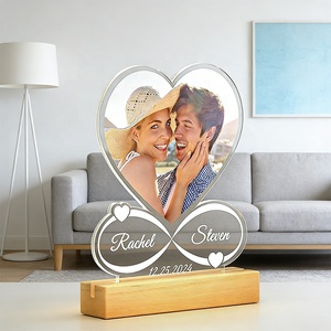 <span class=keywords><strong>Cadre</strong></span> <span class=keywords><strong>photo</strong></span> personnalisé avec nom et lumière LED USB flottante pour couple, anniversaire, maman, femme, cadeau - Product Image 5