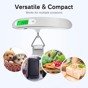Digital Luggage <b>Scale</b> 50kg Portable LCD Display Battery Stainless Steel 1g Precision Kg/lb/oz Weight Balance Suitcase Travel - Product Image 2