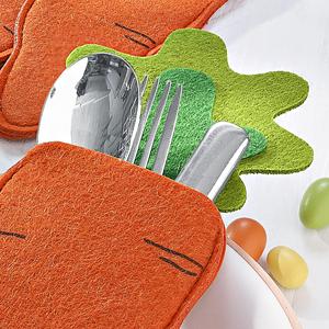 Easter Spring Holiday Accents Easter Carrot-<strong>Shaped</strong> Felt Utensil Bags Easter Carrot Silverware <strong>Holders</strong> - Product Image 4